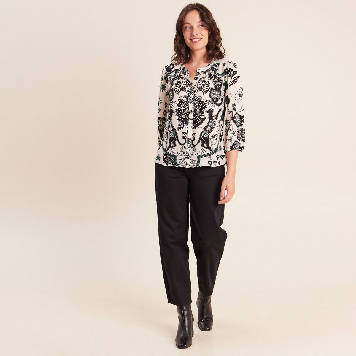 Pantalon magique coupe barrel l'Unique noir femme