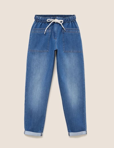 Jean coupe mom 7/8&egrave;me denim stone femme