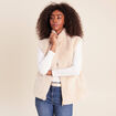 Veste col montant doubl&eacute;e ecru femme