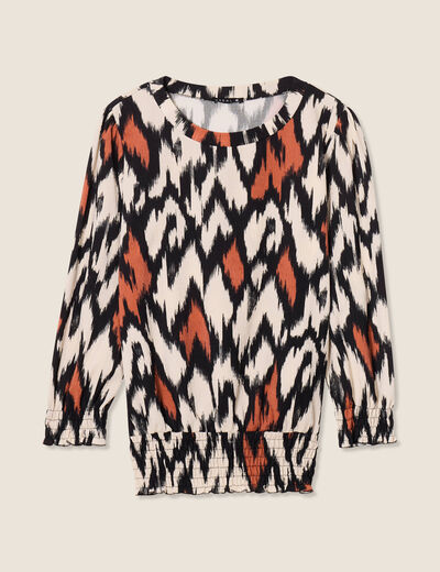 Blouse manches 3/4 orange femme