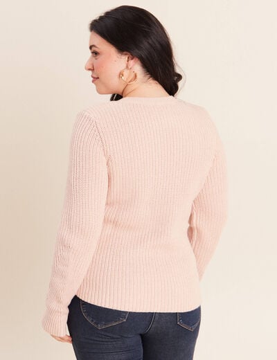 Pull manches longues vieux rose femme