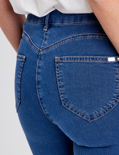 Jeans léger taille haute 7/8ème denim double stone femme