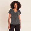 T-shirt manches courtes gris argent femme