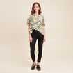 Blouse ample manches courtes fluide vert femme