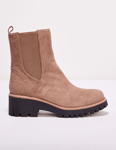 Bottines chelsea crantées marron femme