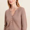 Pull manches longues taupe femme