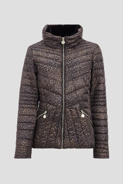 Doudoune droite zippée déperlante noir femme