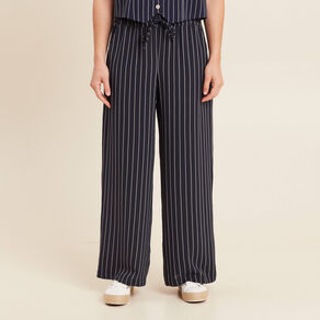 pantalon large taille haute bleu fonce femme Pantalon large taille haute bleu foncé femme