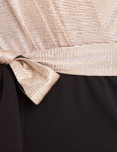 Combinaison pantalon droite couleur or femme