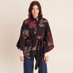Poncho ceintur&eacute; jacquard multicolore femme