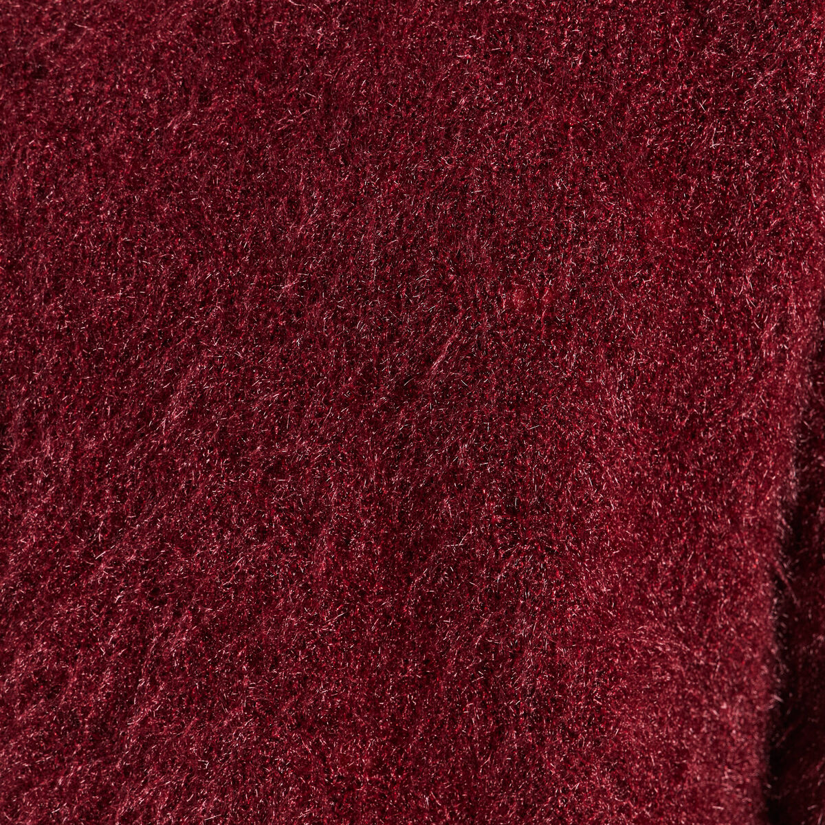 Pull ajour&eacute; col rond bordeaux femme