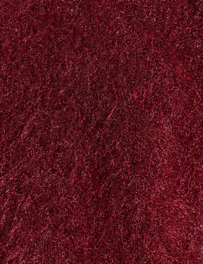 Pull ajour&eacute; col rond bordeaux femme