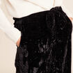 Pantalon large taille haute velours noir femme
