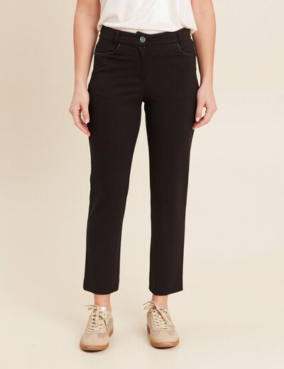 Pantalon droit noir femme