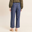 Jean large 7/8&egrave;me denim double stone femme