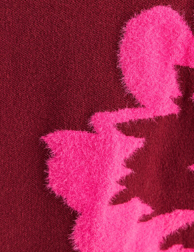 Pull col montant bordeaux femme