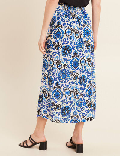 Jupe fluide taille standard bleu femme