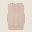 Pull sans manches creme femme