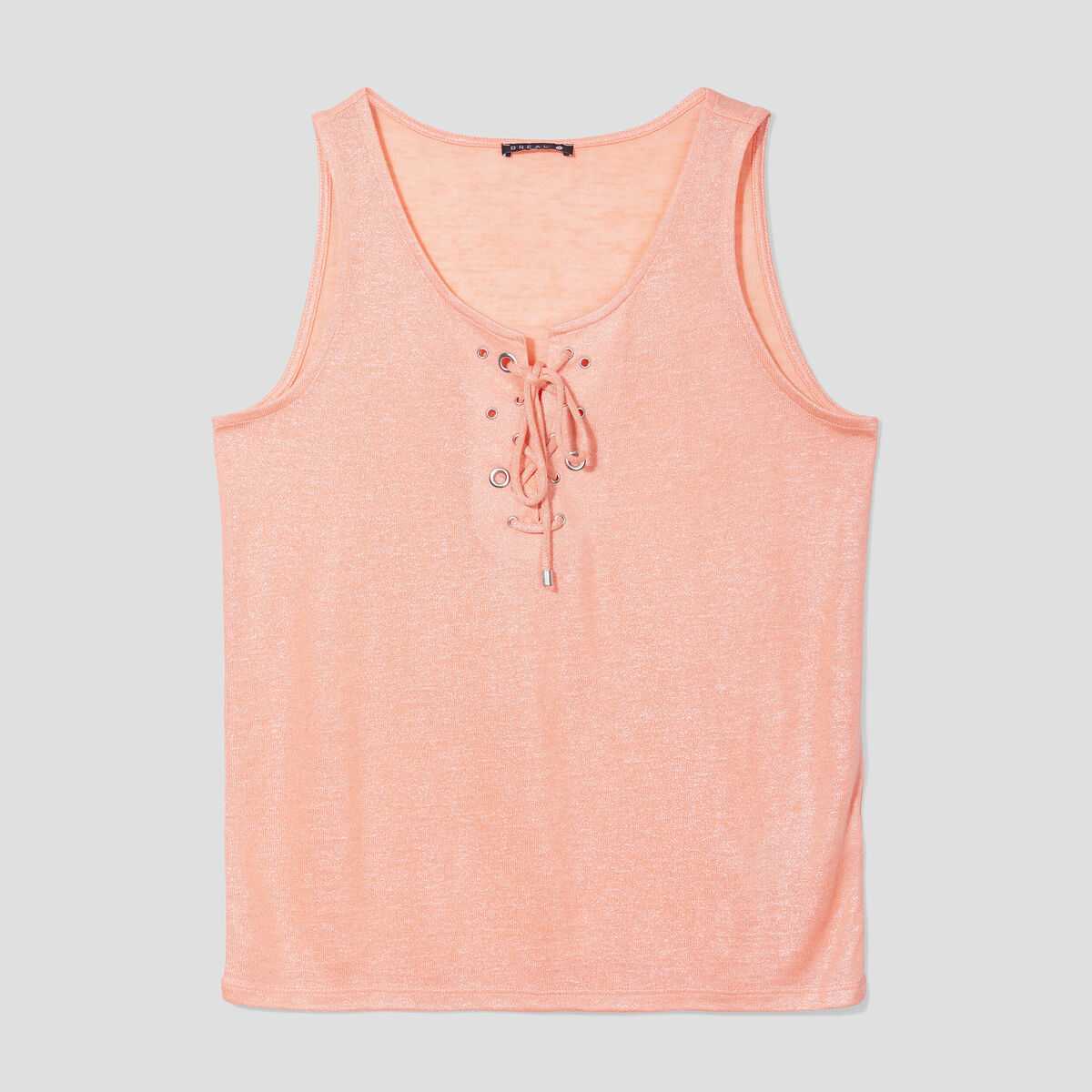 Débardeur bretelles larges rose corail femme