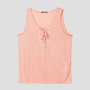 debardeur bretelles larges rose corail femme Débardeur bretelles larges rose corail femme