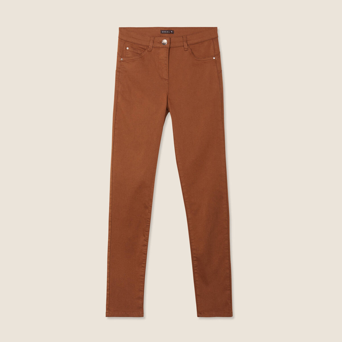 Pantalon léger taille standard 7/8ème taupe femme