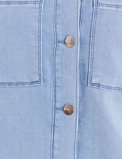 Veste jean manches longues denim bleach femme