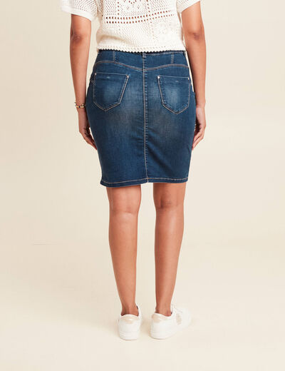 Jupe droite denim brut femme