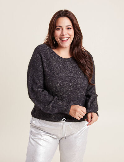 Pull confectionné en France gris foncé femme