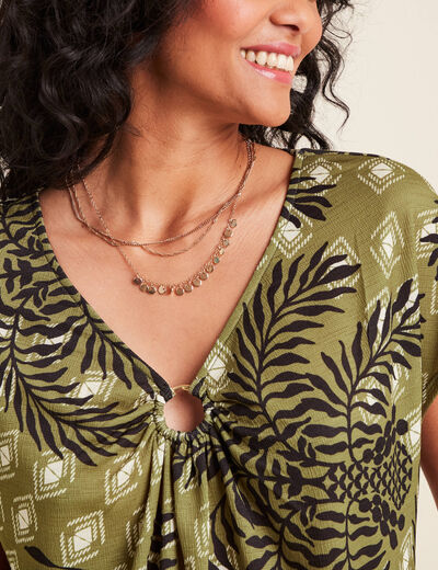 T-shirt manches courtes vert femme