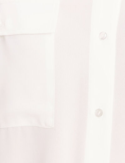 Chemise ample col chemise manches 3/4 ecru femme
