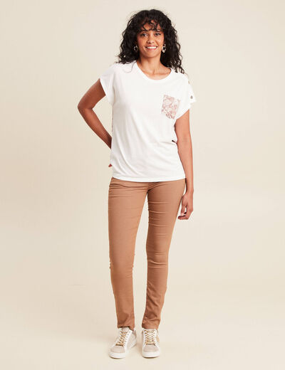 Pantalon léger taille standard long marron femme