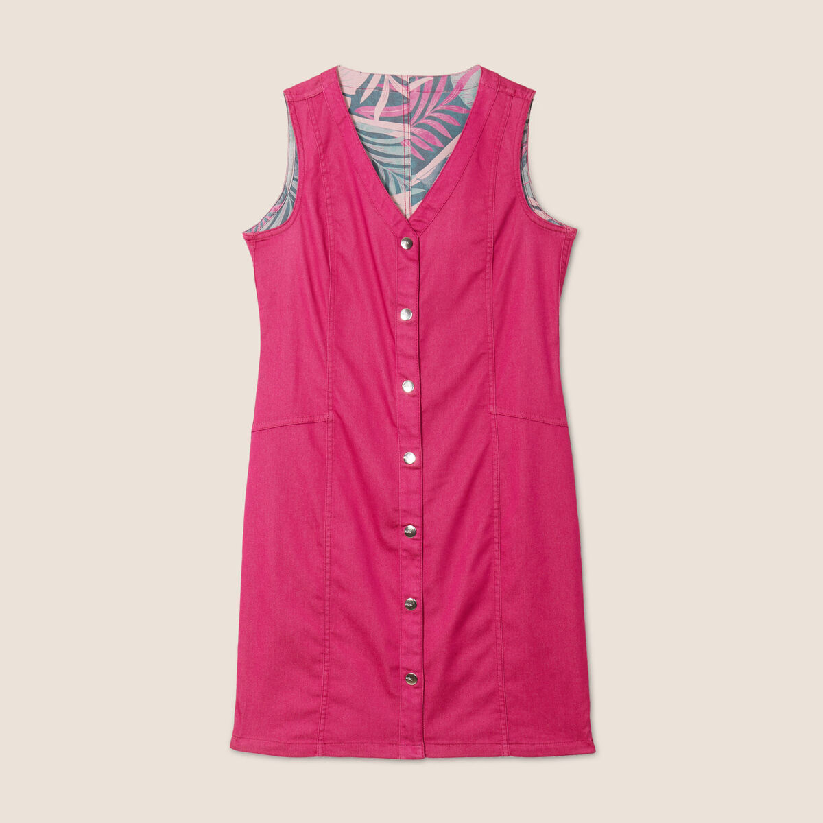 Robe fourreau r&eacute;versible rose fushia femme