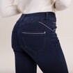 Jean coupe ajust&eacute;e 7/8&egrave;me taille haute denim brut femme