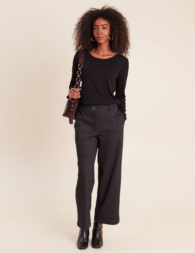 Pantalon gris fonc&eacute; femme