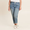 Jean large à coulisse denim double stone femme