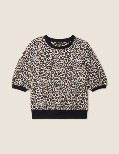 T-shirt manches 3/4 beige femme
