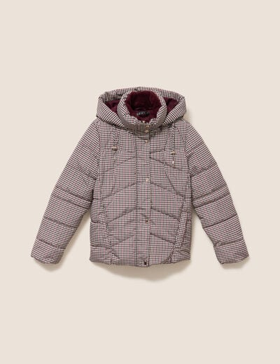 Doudoune capuche manches longues multicolore femme
