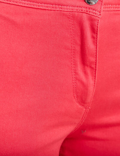 Pantacourt ajusté à pont rose cerise femme