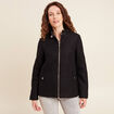 Manteau doubl&eacute; avec capuche noir femme