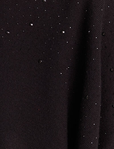 Poncho avec strass noir femme