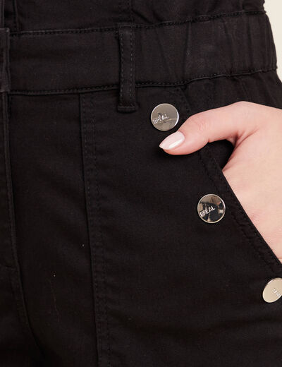 Combinaison pantalon en jean noir femme