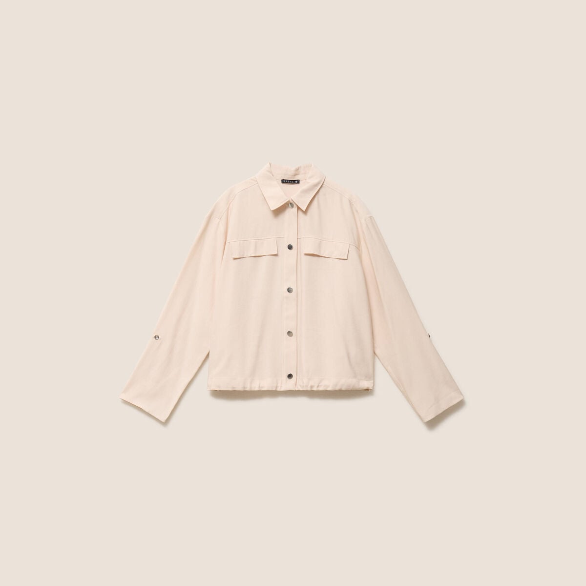 Chemise col chemise manches longues creme femme