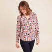 Chemise cintr&eacute;e manches longues bleu femme