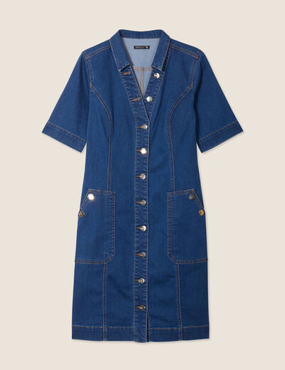 Robe droite en jean denim stone femme