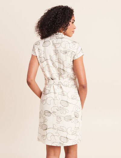 Robe droite courte manches tr&egrave;s courtes vert femme