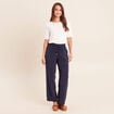 Pantalon large bleu marine femme