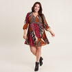 Robe &eacute;vas&eacute;e fluide manches 3/4 multicolore femme