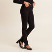 Jean ajusté taille standard long noir femme