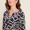 Blouse manches 3/4 noir femme