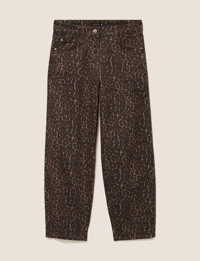 Pantalon magique Le L&eacute;ger coupe barrel marron cognac femme
